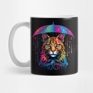 Bobcat Rainy Day With Umbrella Mug